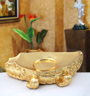 廠家直銷樹(shù)脂工藝品鱷魚(yú)果盤(pán) 融合藝術(shù)與實(shí)用的高檔家居飾品